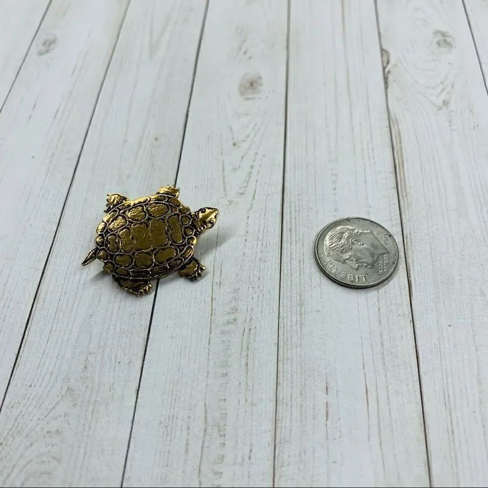 Gold Turtle Brooch